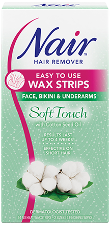 Nair™ Soft Touch Easy to Use WAX STRIPS for Face, Bikini & Underarms with Cotton Seed Oil