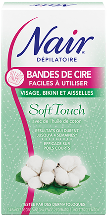 Nair™ Soft Touch Easy to Use WAX STRIPS for Face, Bikini & Underarms with Cotton Seed Oil