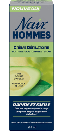 Crème dépilatoire Nair pour hommes pour le torse, le dos, les jambes et les bras avec extrait d’avocat