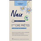 Bandes de cire prêtes Nair Sensitive pour les jambes et le corps Mavec extrait de camomille