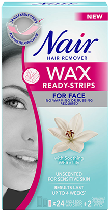 Nair™ WAX READY-STRIPS for Face with Soothing White Lily