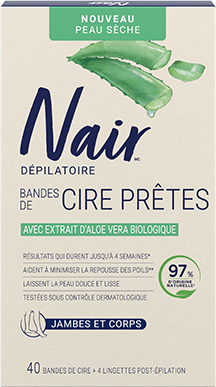 Nair de cire prêtes à l'emploi avec de l'aloe vera apaisant