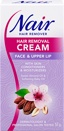 Nair™ Cream for Face and Upper Lip with Skin Conditioning & Moisturizing Sweet Almond Oil & Softening Baby Oil