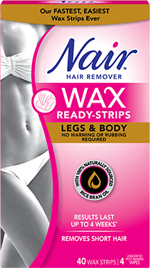 Nair™ WAX READY-STRIPS for Legs & Body with 100% Naturally Sourced Rice Bran Oil