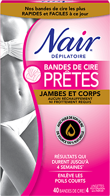 Nair™ WAX READY-STRIPS for Legs & Body with 100% Naturally Sourced Rice Bran Oil