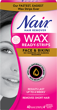 Nair™ WAX READY-STRIPS for Face & Bikini with 100% Naturally Sourced Rice Bran Oil